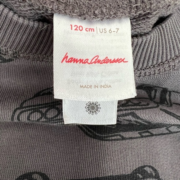 Hanna Andersson Car AOP Grey Crewneck Sweater 6-7Y - Picture 4 of 4